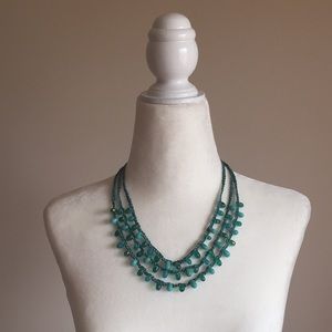 Beaded Braided Multi Strand Adjustable Necklace